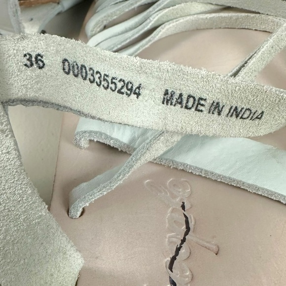 Free People Willow Wrap Gladiator Leather Sandals Bone Size 36 5 5.5 6 Bohemian - Picture 13 of 16